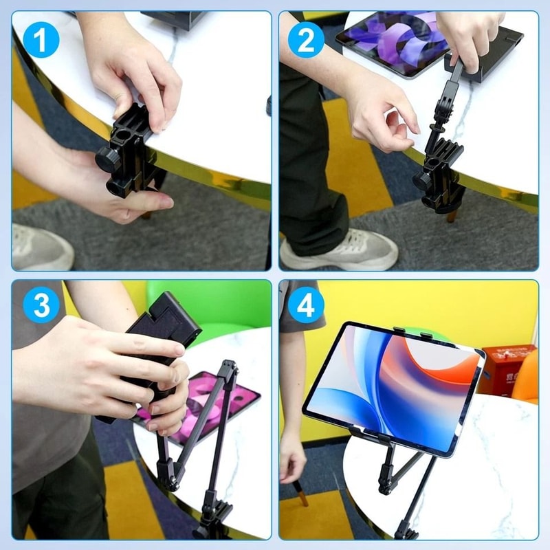 Universal Tablet Holder For IPad Samsung Galaxy Tab Surface Pro Adjustable Desk Stand Rotation Por 5