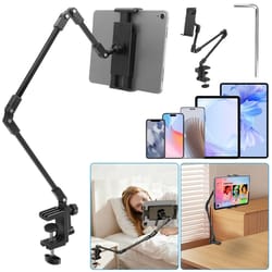 universal tablet holder for ipad, samsung galaxy tab, surface pro – adjustable desk stand, rotation, portable