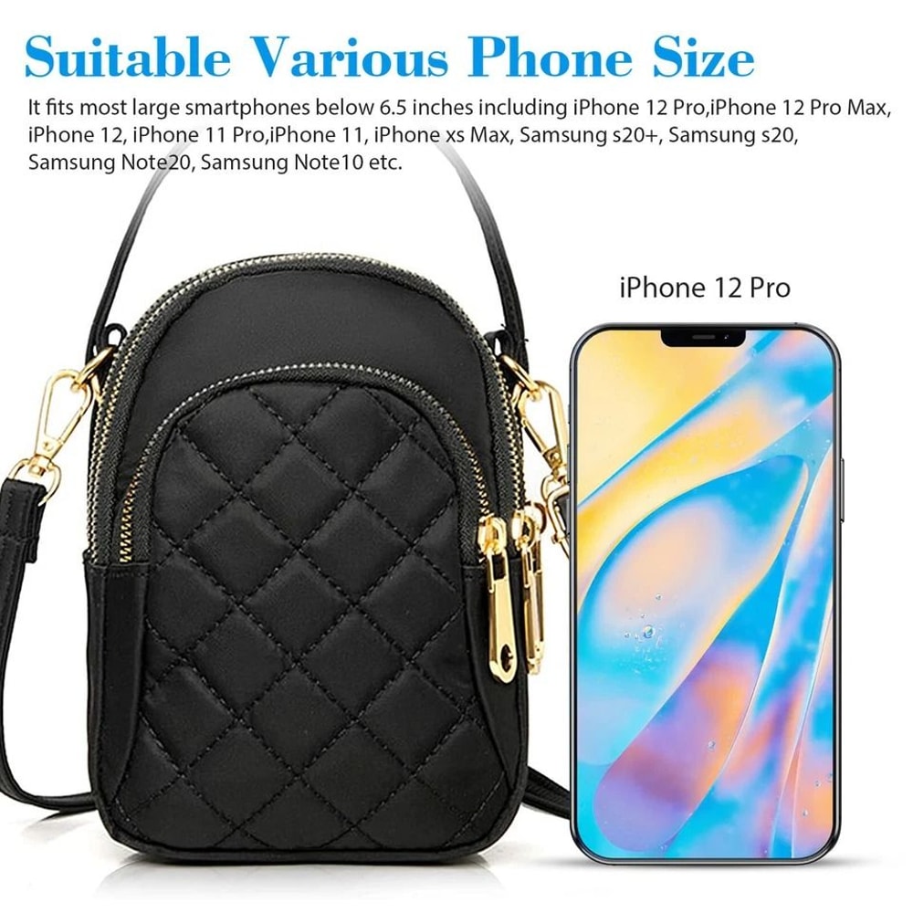 Crossbody Purse Small Cell Phone Shoulder Bag Zipper Case Pouch Wallet Handbag Adjustable Strap Fit 4