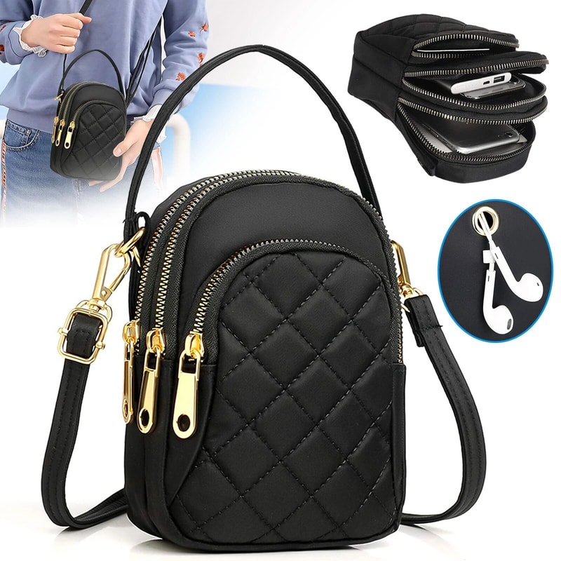 Crossbody Purse Small Cell Phone Shoulder Bag Zipper Case Pouch Wallet Handbag Adjustable Strap Fit 0