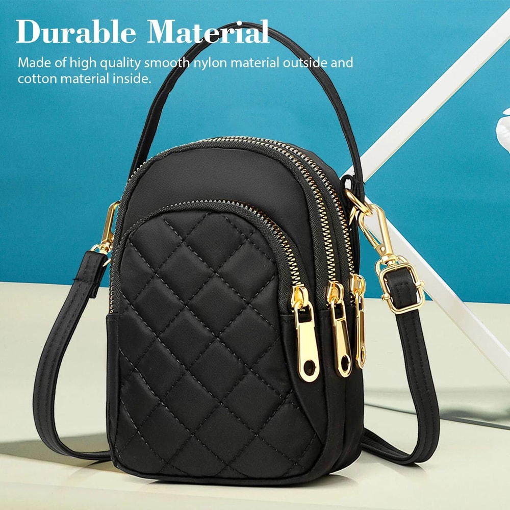 Crossbody Purse Small Cell Phone Shoulder Bag Zipper Case Pouch Wallet Handbag Adjustable Strap Fit 1