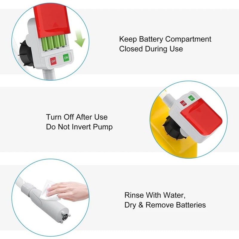 Fuel Transfer Pump BatteryPowered Automatic GPM Adapters For Cars Boats Diesel Gasoline Snowmobiles 3