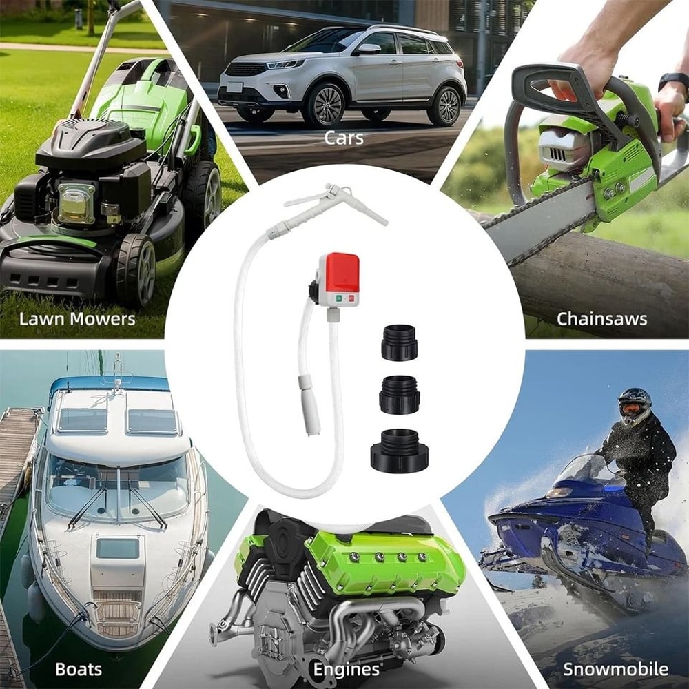 Fuel Transfer Pump BatteryPowered Automatic GPM Adapters For Cars Boats Diesel Gasoline Snowmobiles 5