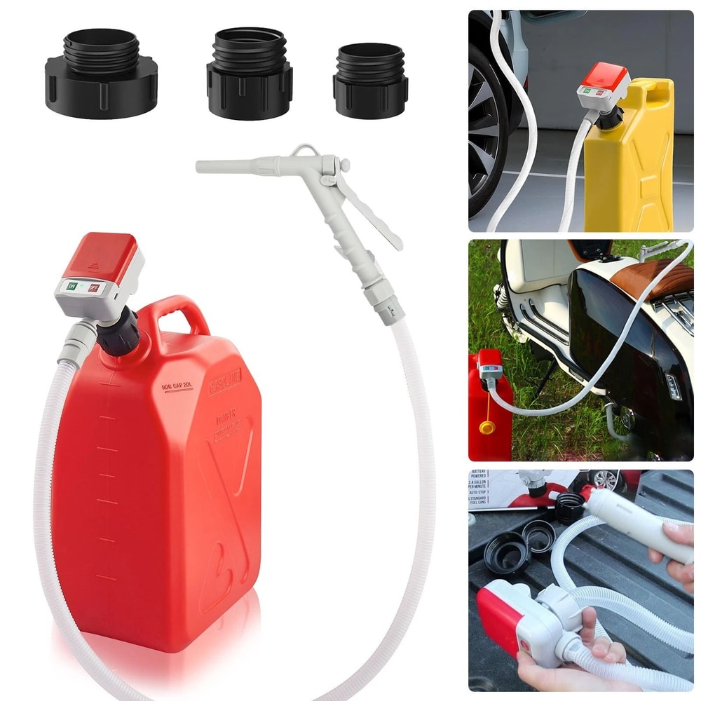 Fuel Transfer Pump BatteryPowered Automatic GPM Adapters For Cars Boats Diesel Gasoline Snowmobiles 0