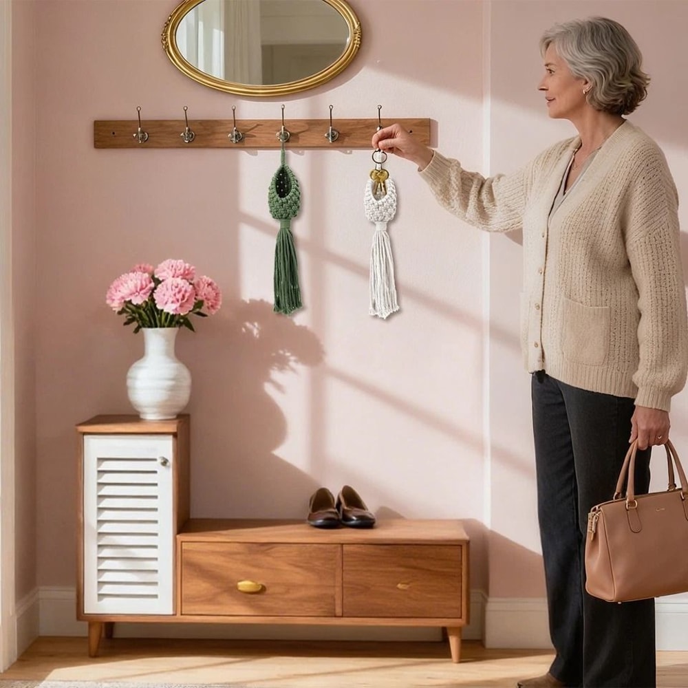 Handmade Hanging Plant Pot Crochet Kit Macrame Holder For Succulents Herb Lightweight Cotton Rope 4