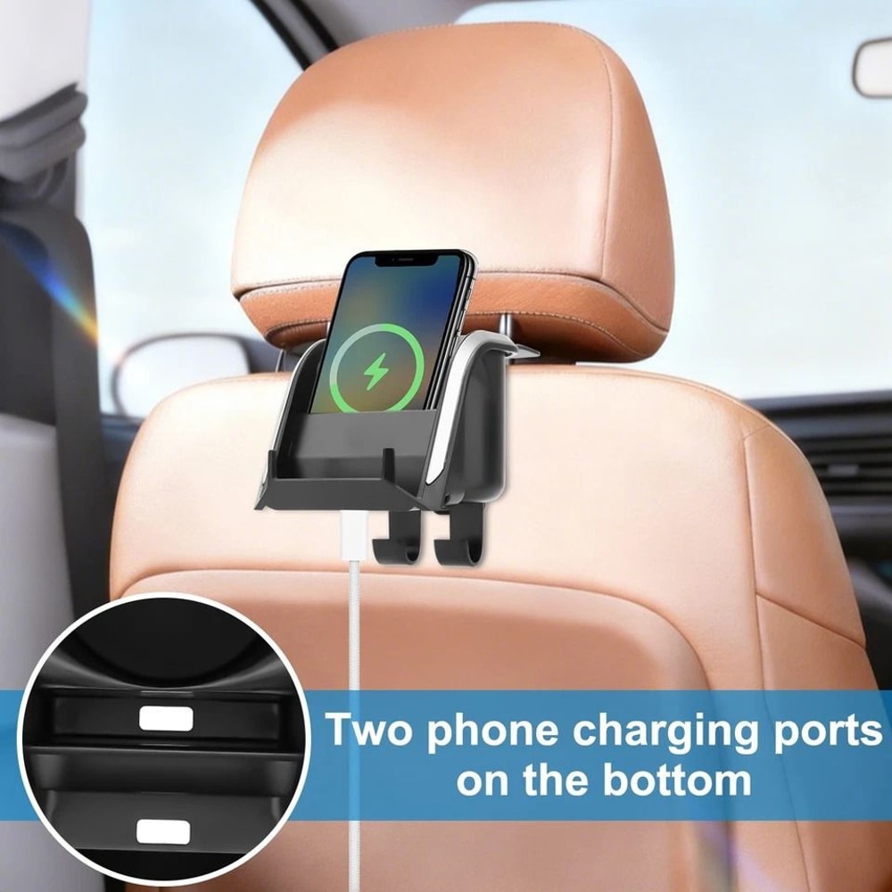 Universal Car Hook Cup Holder With ABS Material Rear Seat Organiser Charging Port For Phones Hooks 5