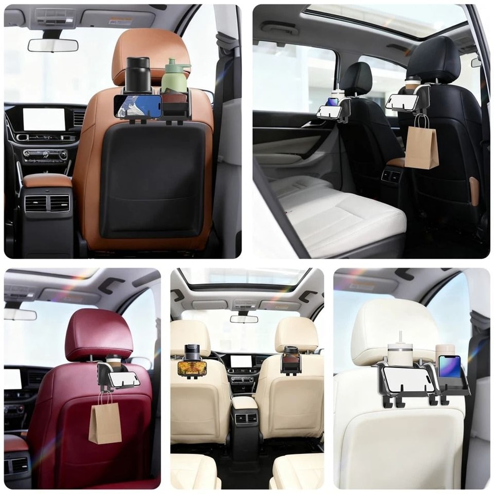 Universal Car Hook Cup Holder With ABS Material Rear Seat Organiser Charging Port For Phones Hooks 7