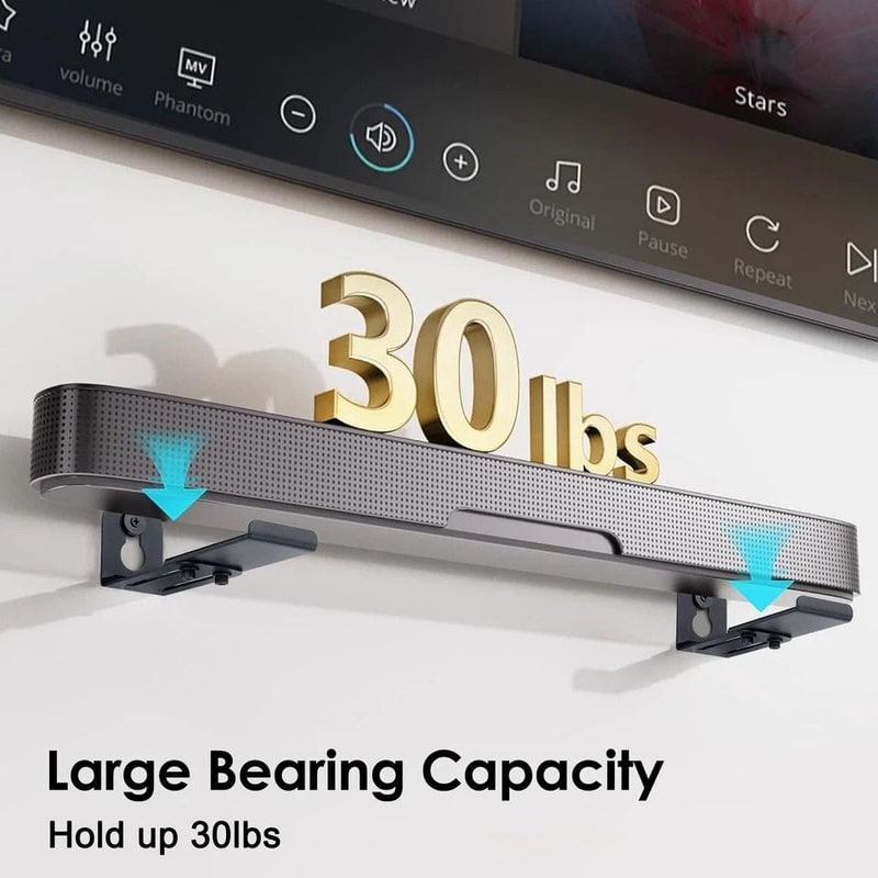 Adjustable Universal Soundbar Wall Mount Bracket For LG Sony JBL Bose Samsung Vizio Sonos And More 2