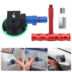 auto body dent puller suction cup, aluminum alloy handle, manual pump for car, truck, suv, paintless repair tool