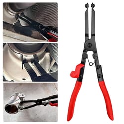 high carbon steel exhaust clamp removal pliers, long handle, self-locking, durable for cars, trucks, suvs