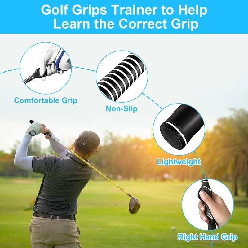 Golf Grip Trainer Set Standard Teaching Aid Practice Anywhere Warm Up Training Tool 2