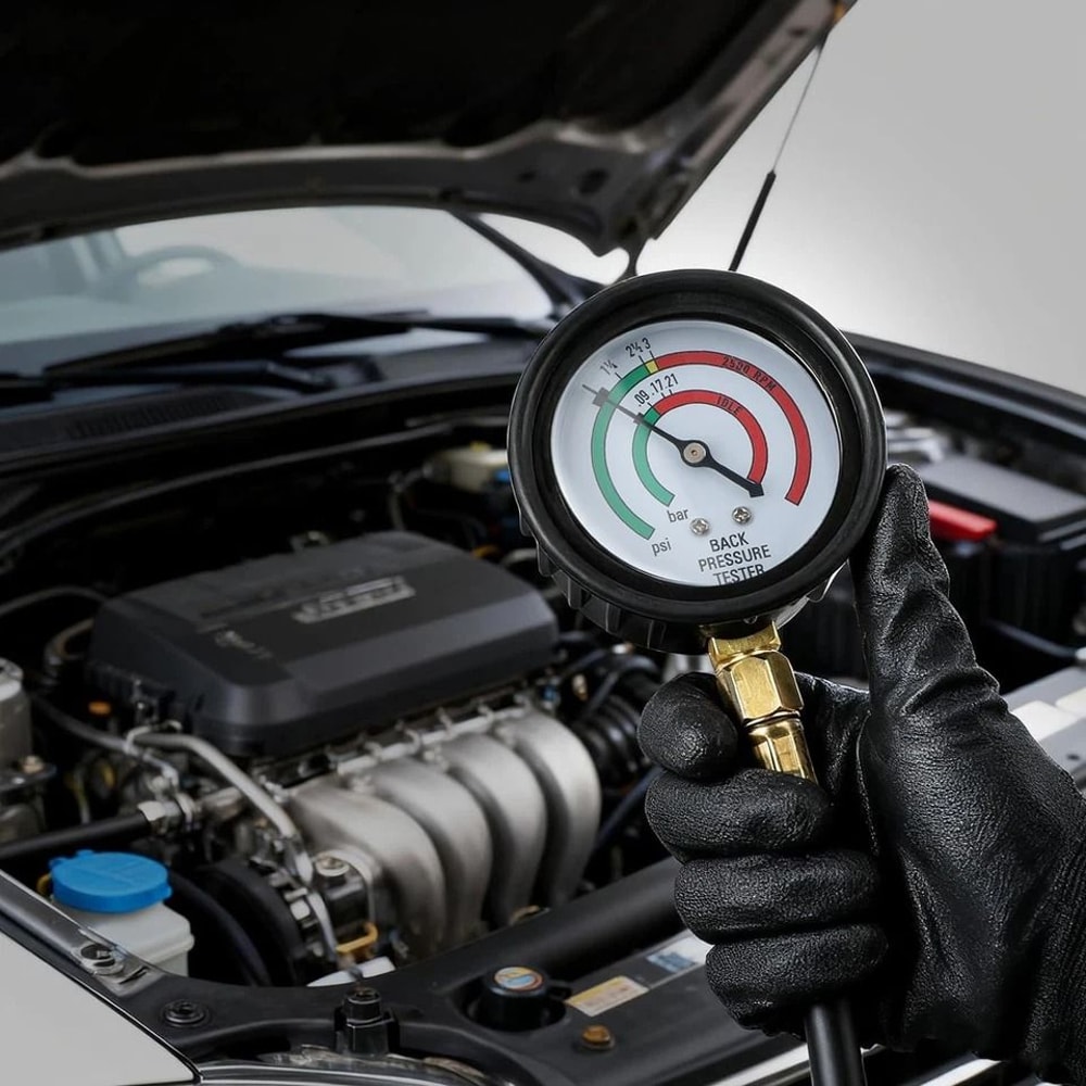 Exhaust Back Pressure Tester HighVisibility HD Pressure Gauge Hose Adapters For Quick Diagnostics 6