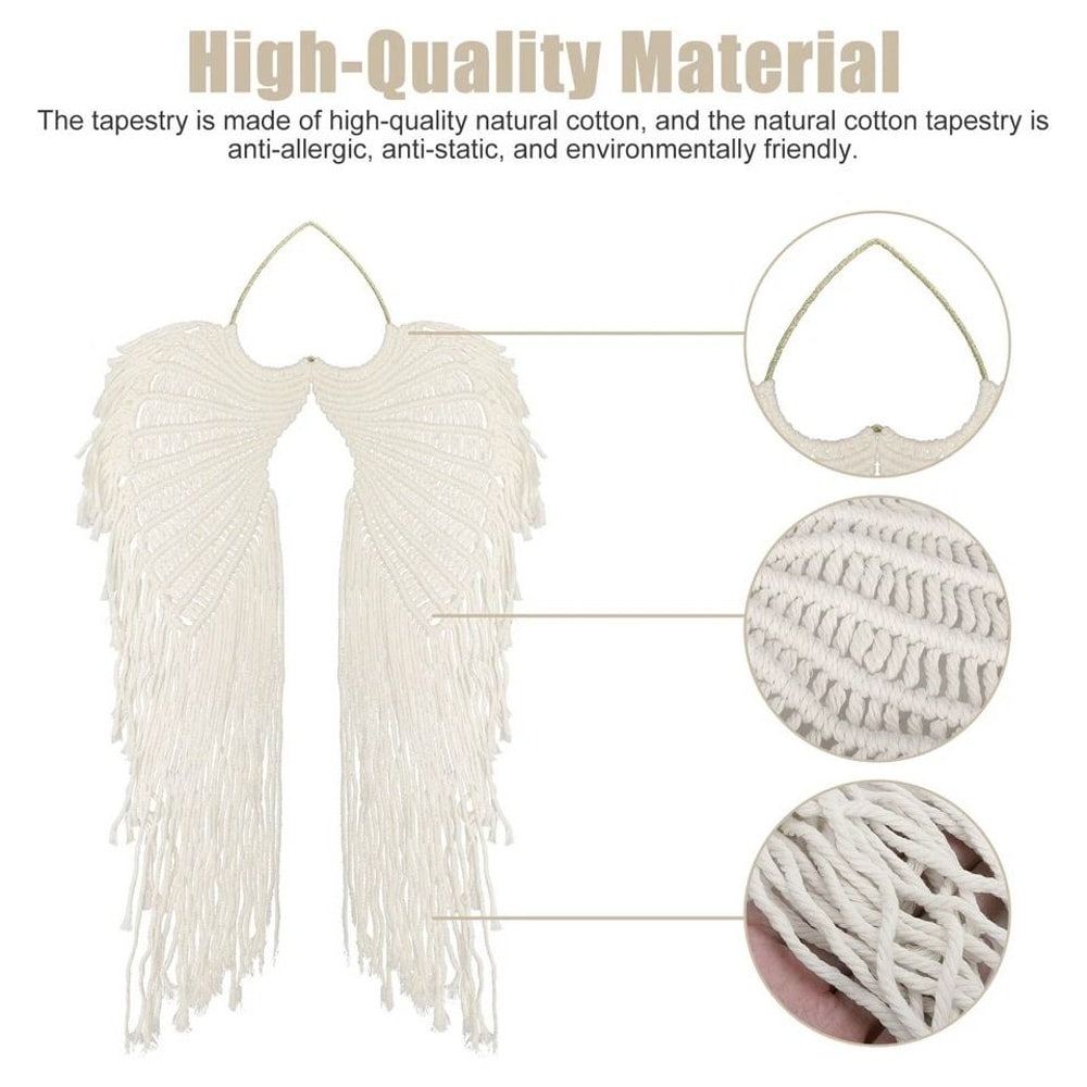 DIY Angel Wing Woven Tapestry Macrame Boho Wall Hanging Unique Home Decor Boho Room Art Perfect Gif 4