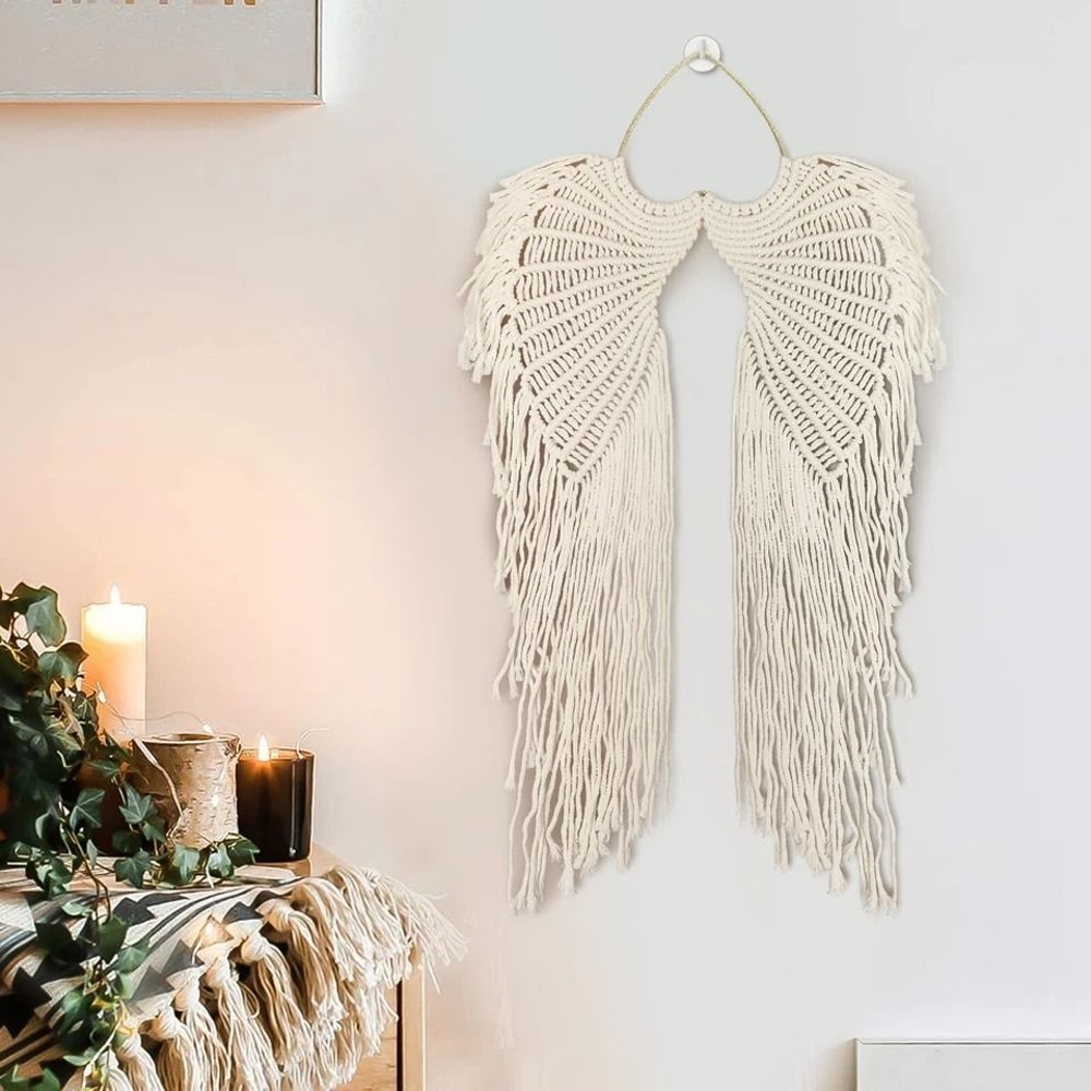 DIY Angel Wing Woven Tapestry Macrame Boho Wall Hanging Unique Home Decor Boho Room Art Perfect Gif 1