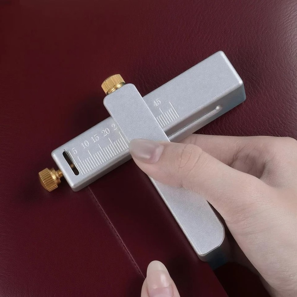 Adjustable Leather Cutter Tool Aluminum Alloy Body Stainless Steel Blades For Leather Strips Belts 3