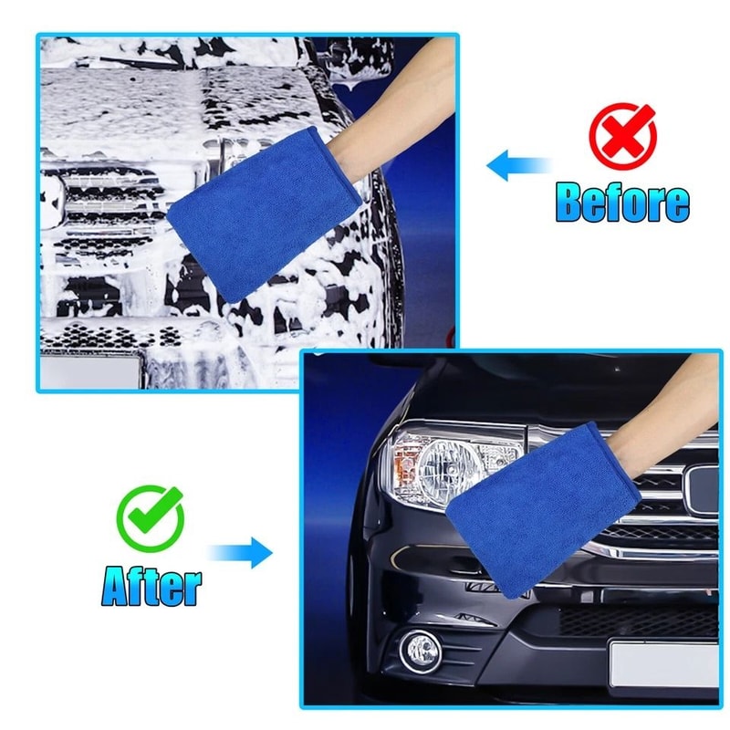 Reusable Microfiber Clay Mitt Car Detailing Polishing Glove ScratchFree Cleaning Wash Rag 3