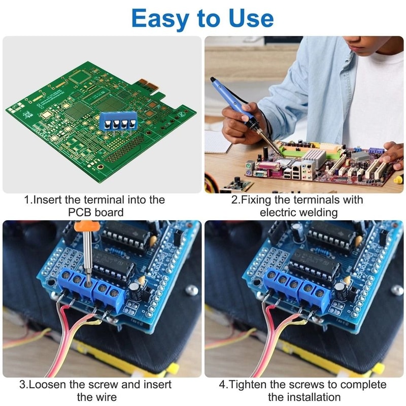 AWG Pitch PCB Mount Screw Terminal Block Connector Kit Pins HighQuality DIY Electronics Parts 5