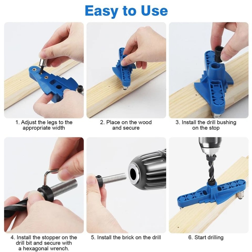 Self Centering Doweling Jig Wood Pocket Hole Jig Drilling Locator For Fast And Accurate Drilling 6