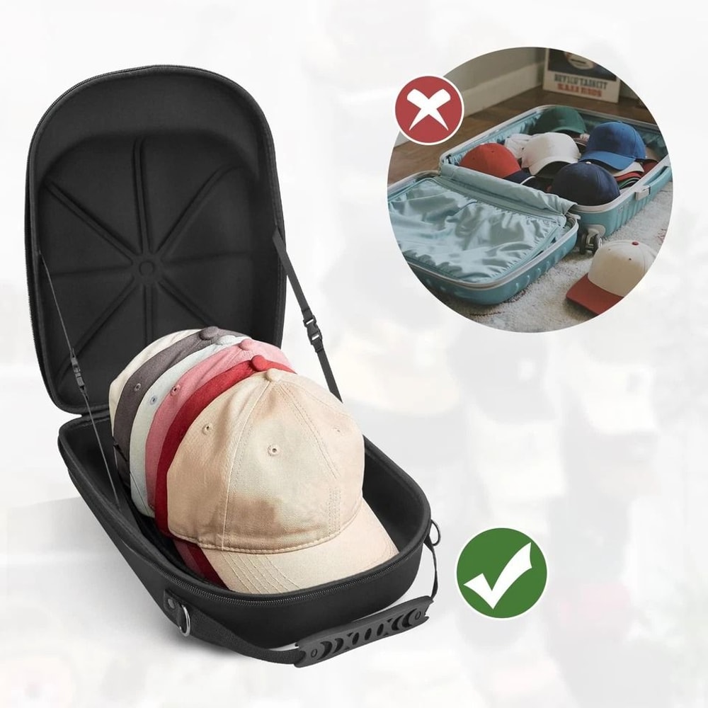 Baseball Hat Storage Bag Hard Shell Travel Hat Case Protective Box For Caps Snapbacks Trucker Hats 1