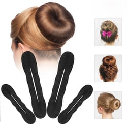 foam hair bun maker, magic bow sponge bun tool, donut clip for ponytails, twist sock, heatless curls, stylish