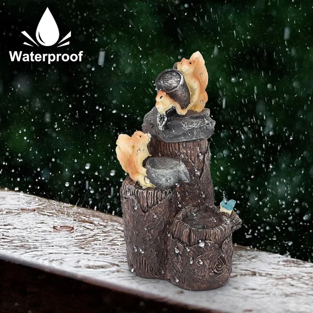 Resin Squirrel Sculpture Cute Animal Statue For Garden Yard Balcony Family Bathing Yard Decoration 1