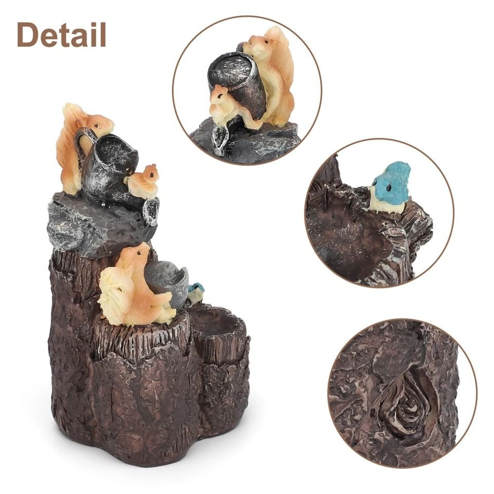Resin Squirrel Sculpture Cute Animal Statue For Garden Yard Balcony Family Bathing Yard Decoration 3