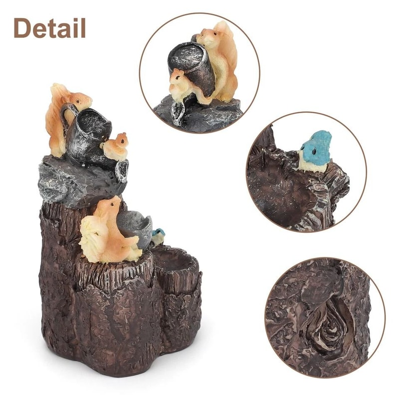 Resin Squirrel Sculpture Cute Animal Statue For Garden Yard Balcony Family Bathing Yard Decoration 3
