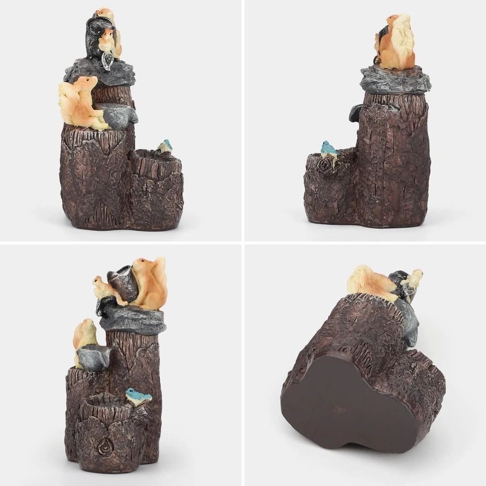 Resin Squirrel Sculpture Cute Animal Statue For Garden Yard Balcony Family Bathing Yard Decoration 5