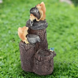 resin squirrel sculpture, cute animal statue for garden, yard, balcony, family bathing yard decoration, garden ornament