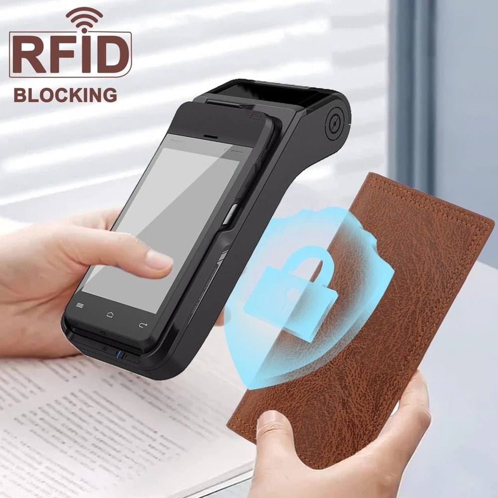 Slim Bifold Mens Long Wallet RFID Blocking PU Leather Purse Credit Card Holder Durable Design 5