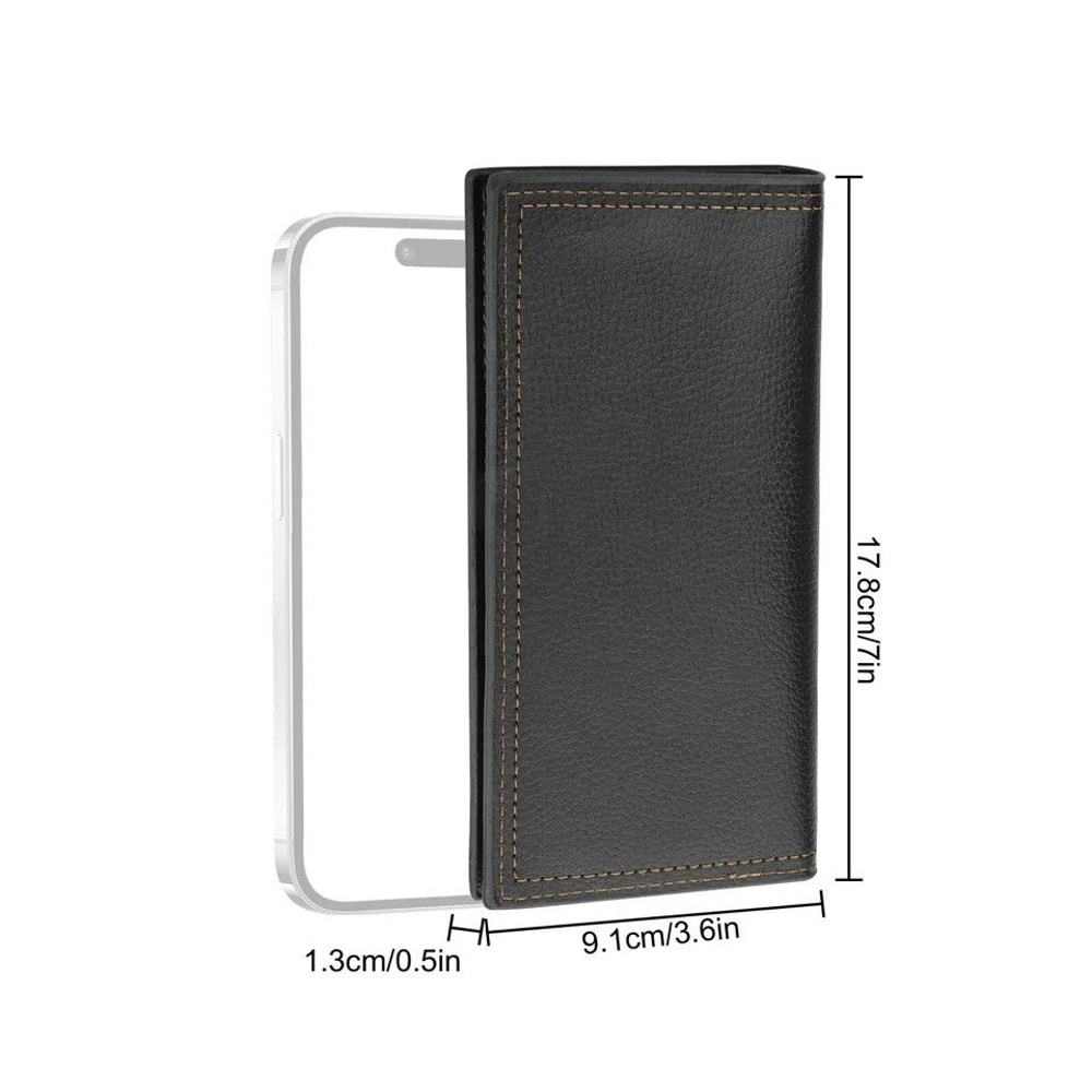 Slim Bifold Mens Long Wallet RFID Blocking PU Leather Purse Credit Card Holder Durable Design 7