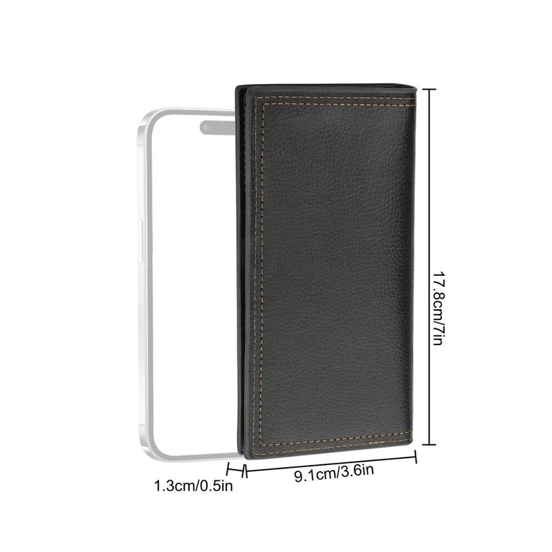 Slim Bifold Mens Long Wallet RFID Blocking PU Leather Purse Credit Card Holder Durable Design 7