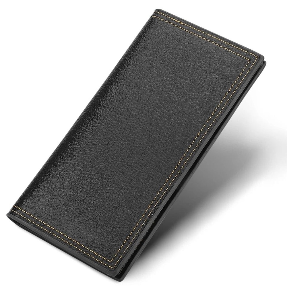 Slim Bifold Mens Long Wallet RFID Blocking PU Leather Purse Credit Card Holder Durable Design 1