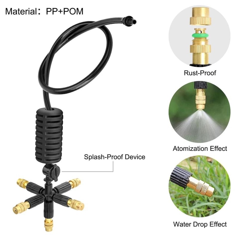 Outdoor Garden Water Misting Nozzles 5Way Cooling System For Patios Greenhouses Outdoor Spaces 1