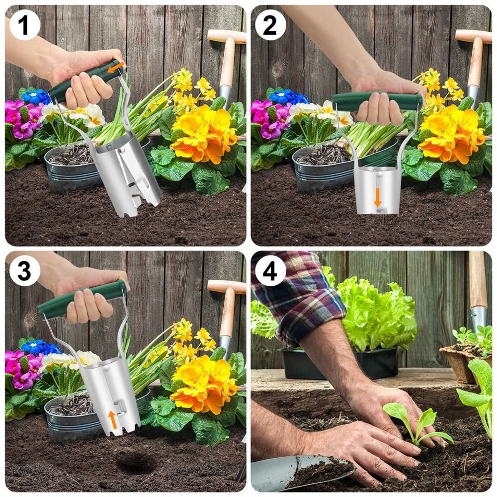 Garden Manual Planter Tool Bulb Planter Mini With Seed Sower Dispenser Efficient Spreader For Tulip 3