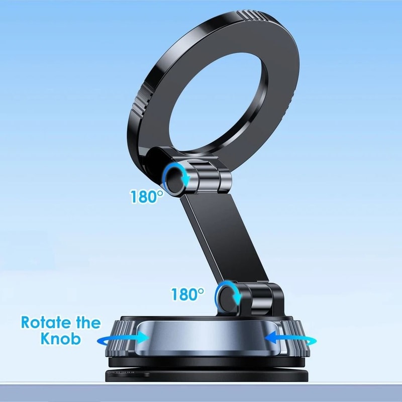 Strong Magnetic Phone Holder Vacuum Suction Cup Foldable Car Mount Compatible With IPhone 3