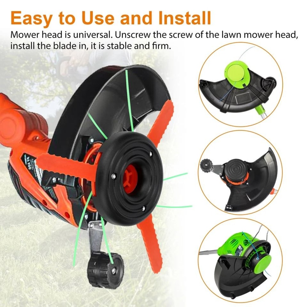 Weedeater Trimmer Head Universal Replace Blades For Gas Electric Weed Eater HighQuality Mower Head 5