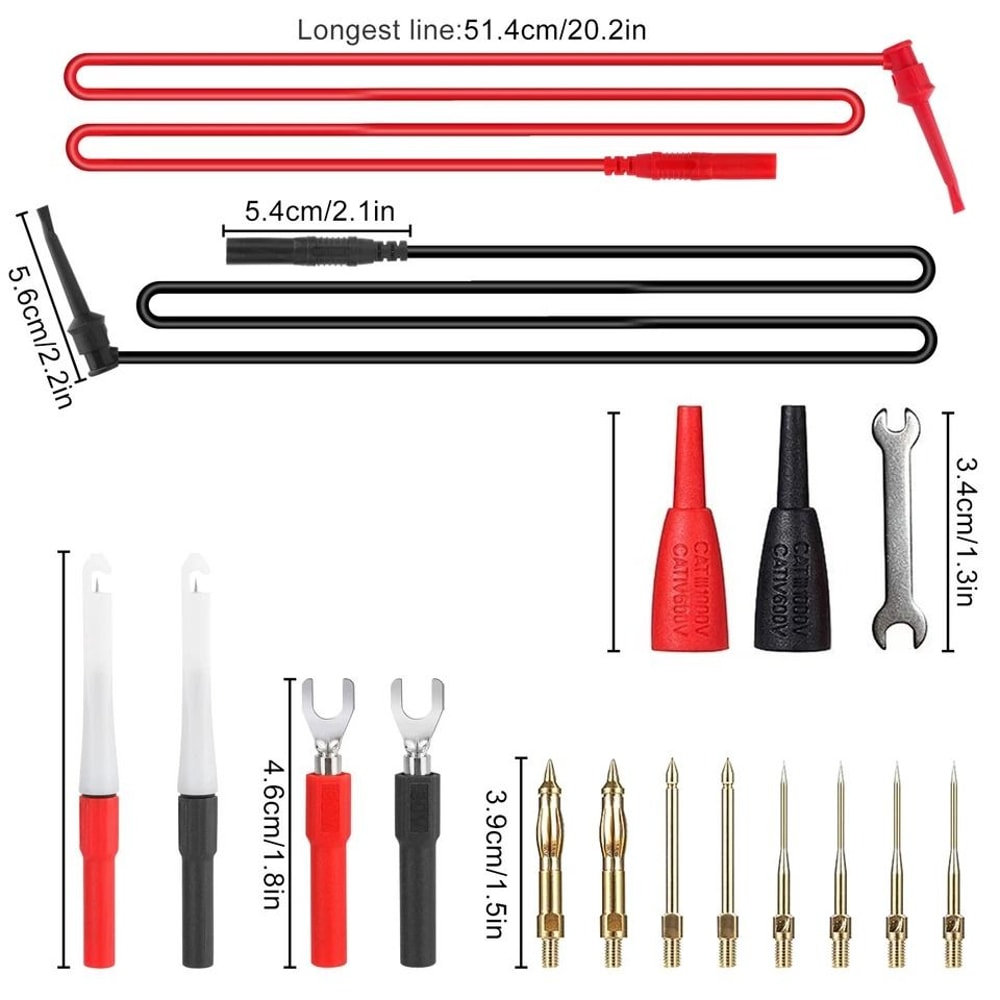 Multimeter Test Lead Kit Alligator Clip Probe Wire Tool For Automotive And Industrial Use 1