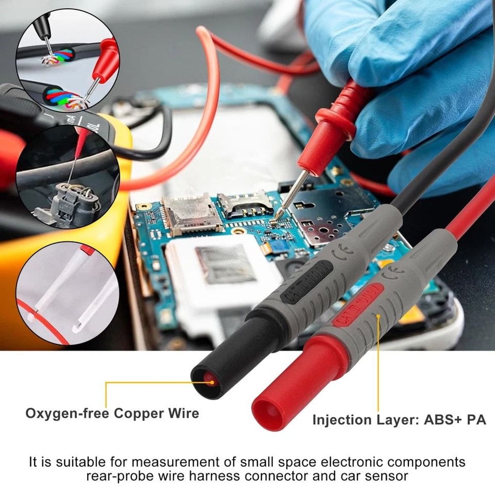 Multimeter Test Lead Kit Alligator Clip Probe Wire Tool For Automotive And Industrial Use 3
