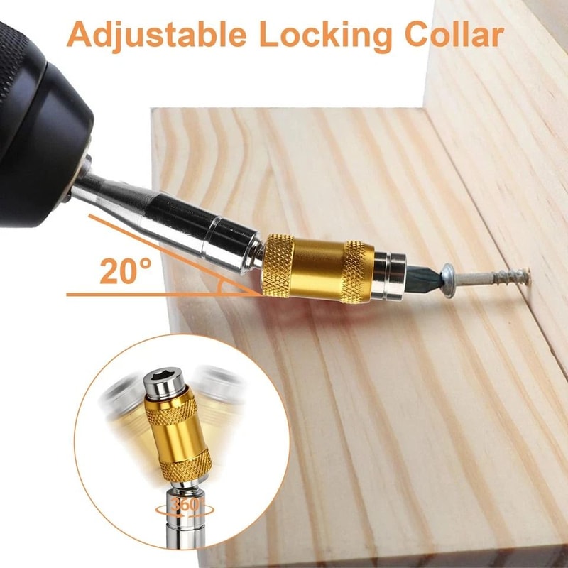 Screwdriver Drill Bit Holder With Magnetic Pivoting Tip Hex Shank Quick Change Extension Rod For Fu