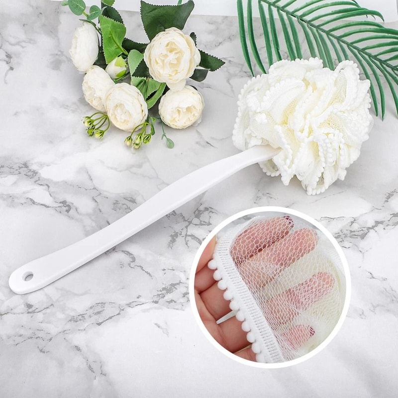 Long Handle Loofah Shower Brush Polyethylene Back Scrubber For Shower Soft Bath Sponge Loofa 3
