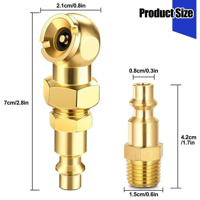 Tire Inflator Nozzle Closed Flow Ball Air Chuck NPT Quick Connect For LeakFree Inflation 1