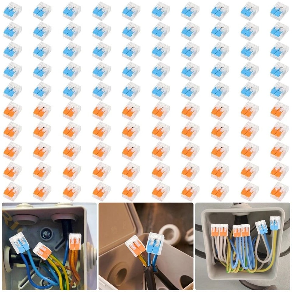 Lever Wire Connector Kit Reusable Electrical Connection Block For Solid Stranded Wire Easy 2