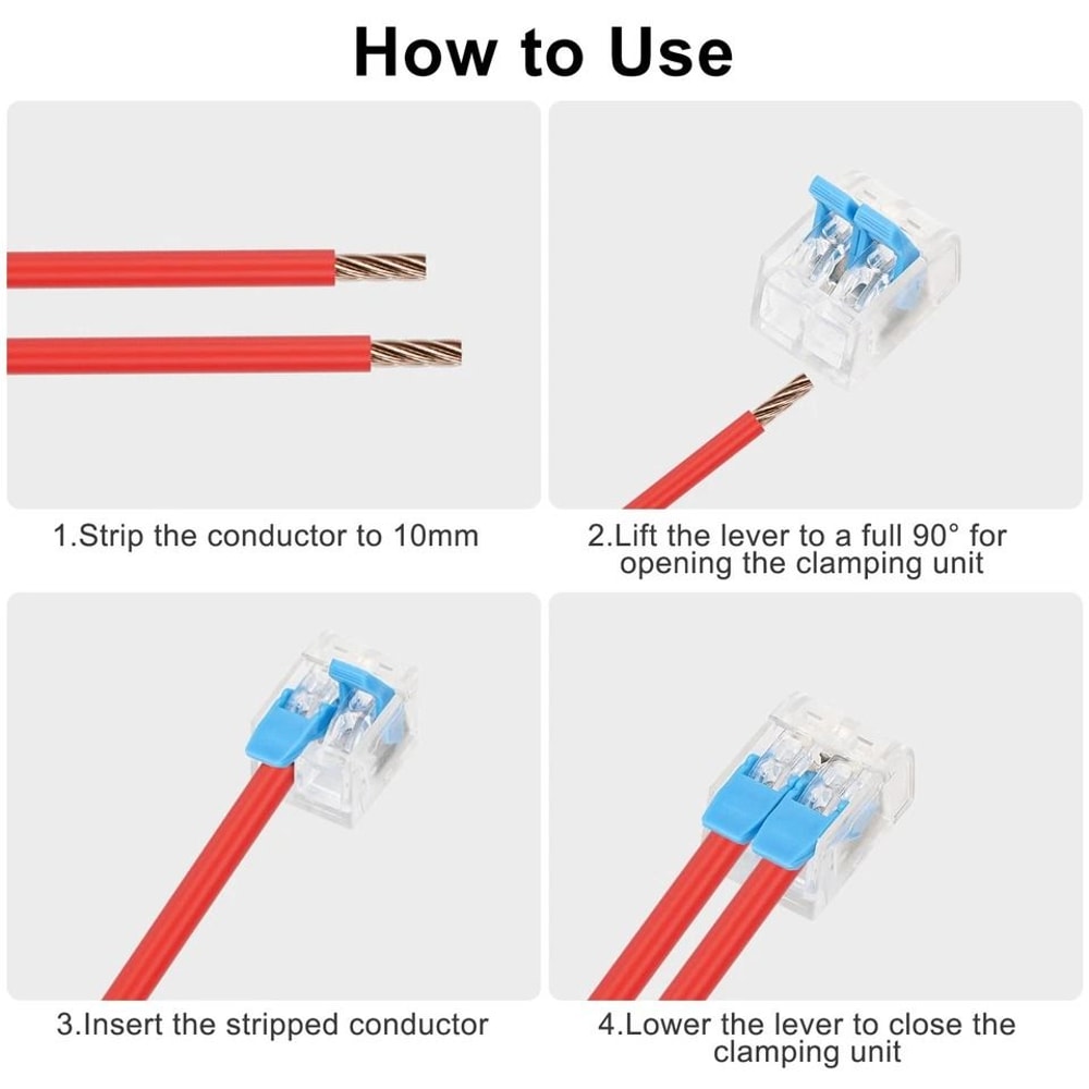 Lever Wire Connector Kit Reusable Electrical Connection Block For Solid Stranded Wire Easy 6