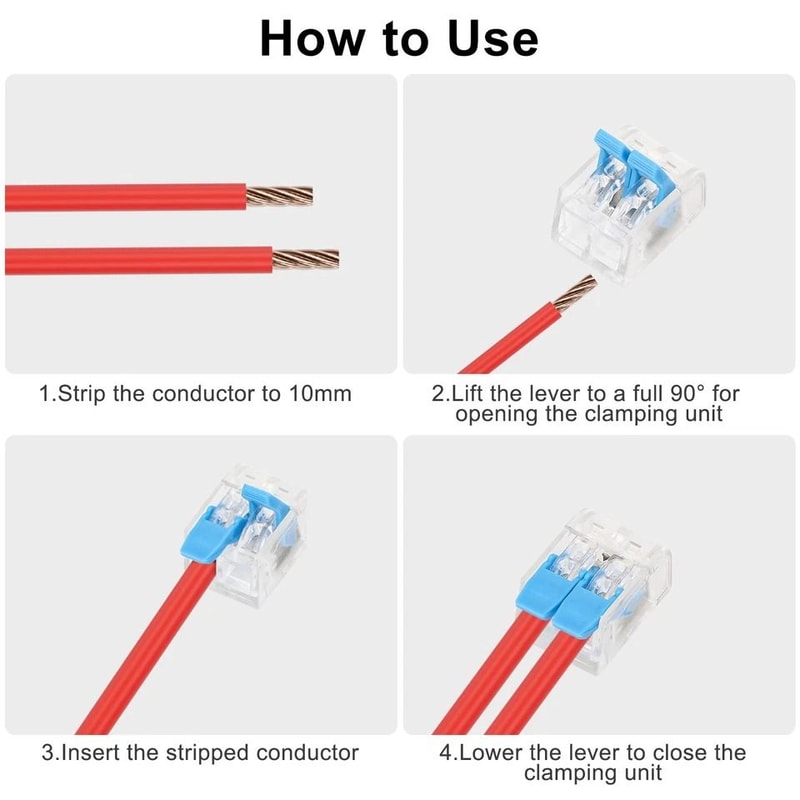 Lever Wire Connector Kit Reusable Electrical Connection Block For Solid Stranded Wire Easy 6