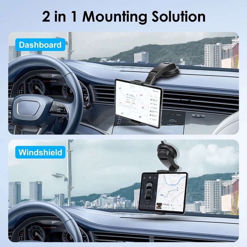 IPhone IPad Car Tablet Holder With Suction Cup Mount Adjustable 360 Rotation Dashboard Or Windshiel