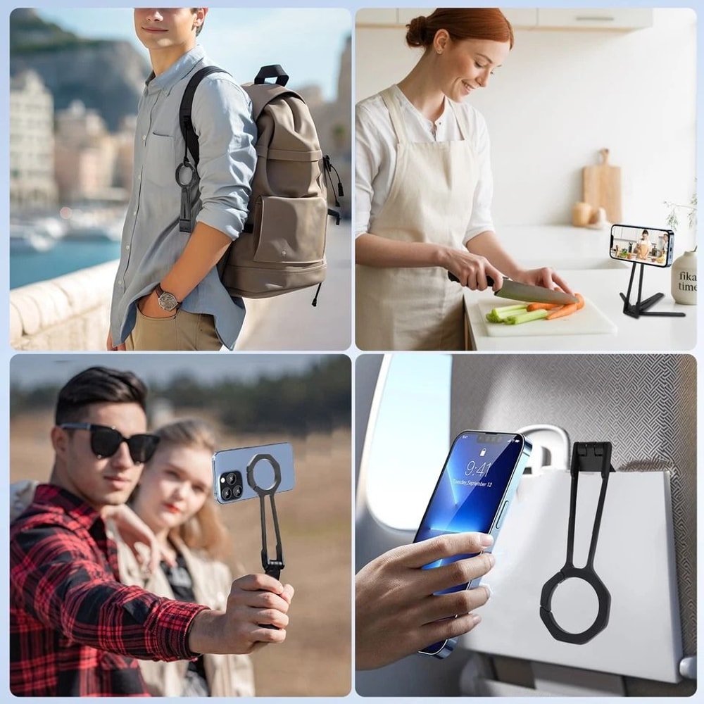 Foldable Magnetic Phone Tripod Compact IPhone Stand For Samsung MagSafe Adjustable Mount 5