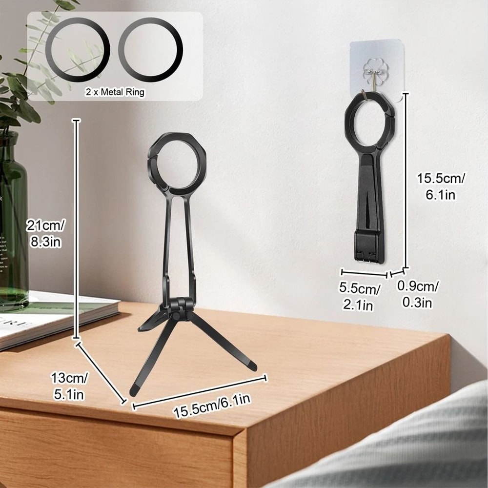 Foldable Magnetic Phone Tripod Compact IPhone Stand For Samsung MagSafe Adjustable Mount 6
