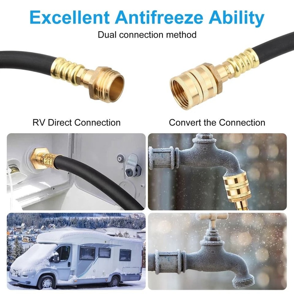 RV Winterizing Kit Brass With ShutOff Valve Air Quick Plug Water Line Blowout For Camper Trailer 4