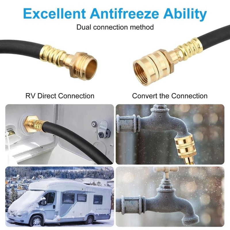 RV Winterizing Kit Brass With ShutOff Valve Air Quick Plug Water Line Blowout For Camper Trailer 4